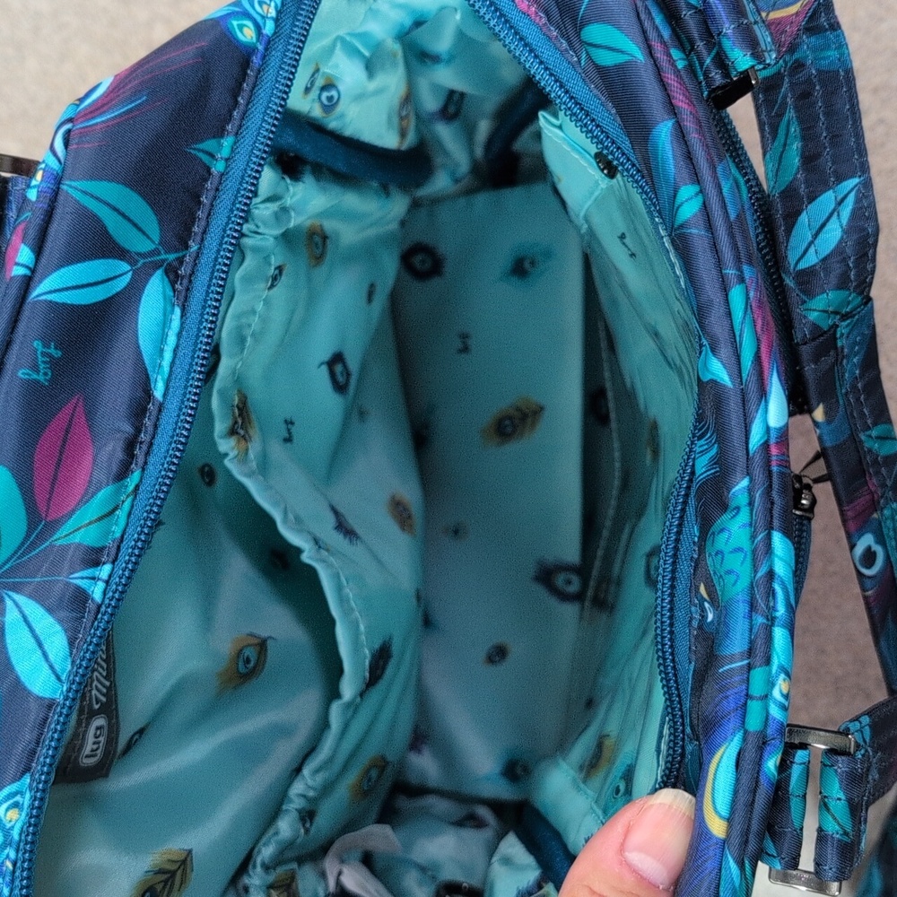 Lug Mini Puddle Jumper convertible Crossbody/Tote/Backpack. Peacock Teal - Picture 6 of 12